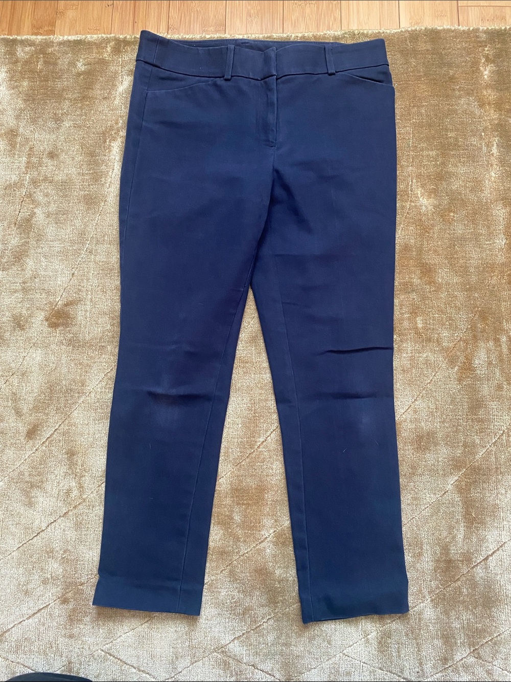 LOFT Navy Ankle-Length Slim Ponte Pants